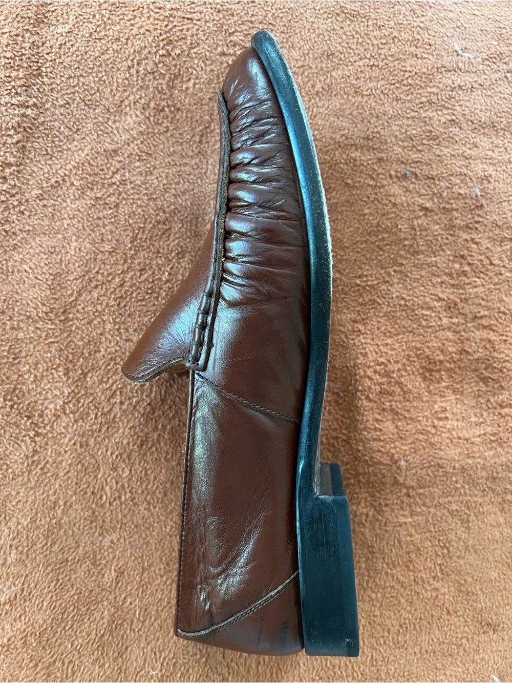 Banana Republic Men's Brown Leather Moc-Toe Slip-On Loafers
